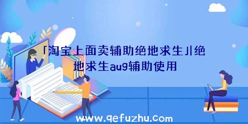 「淘宝上面卖辅助绝地求生」|绝地求生aug辅助使用